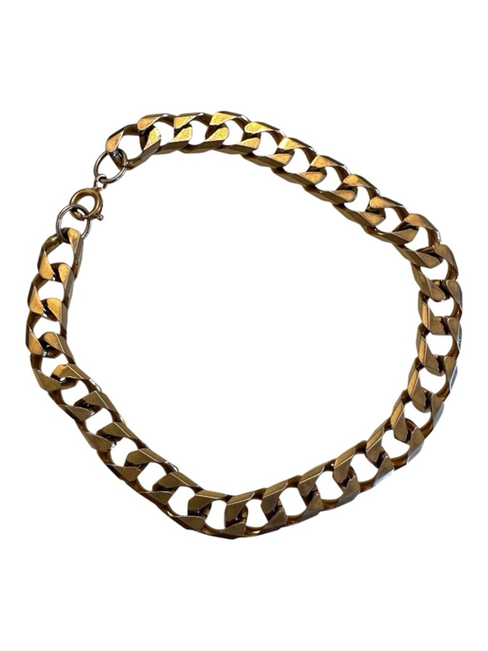 Vintage | Gold-Plated Stainless Steel Square Curb Link Bracelet